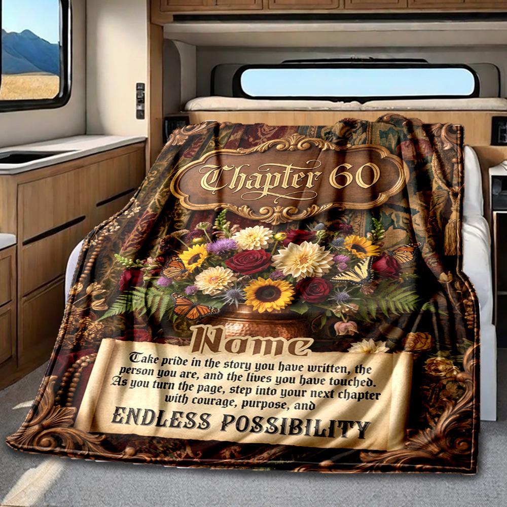 Happy 60Th Birthday Lightweight Blanket Ultrasoft Perfect For Sofa Couch Office Bed Picnics Ideal For All Seasons Playful Design Gifts For Family Or