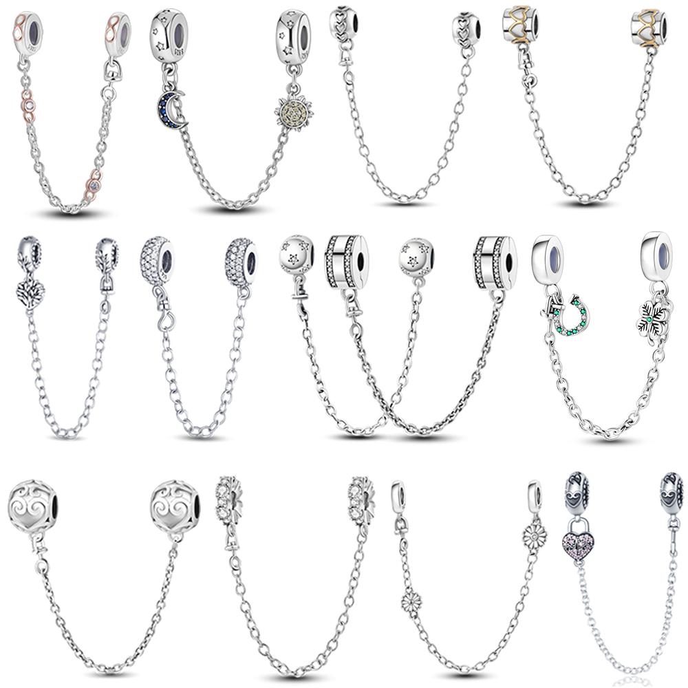 Silver Clasp 925 Silver Clip Charms Beads Stopper Fit Bracelet 925 Silver Jewelry Clip