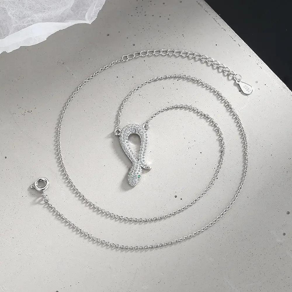 Snake Jewelry Set for Women Vintage Luxury Crystal Platinum Plated Snake Earrings Necklace