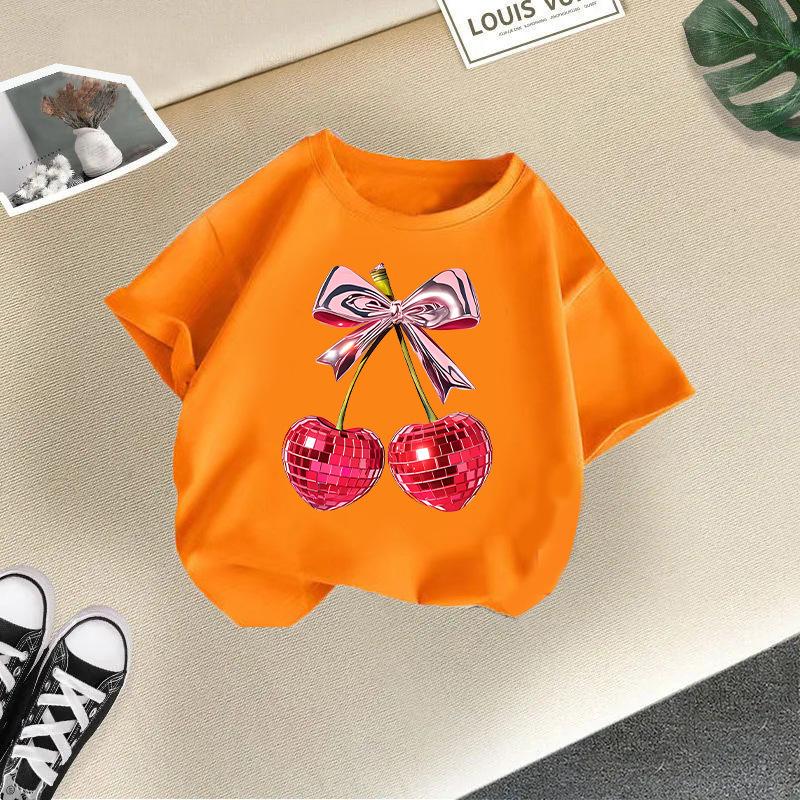 Children's Casual Short-sleeved T-shirt - Summer Girl's Cute Cherry T-shirt