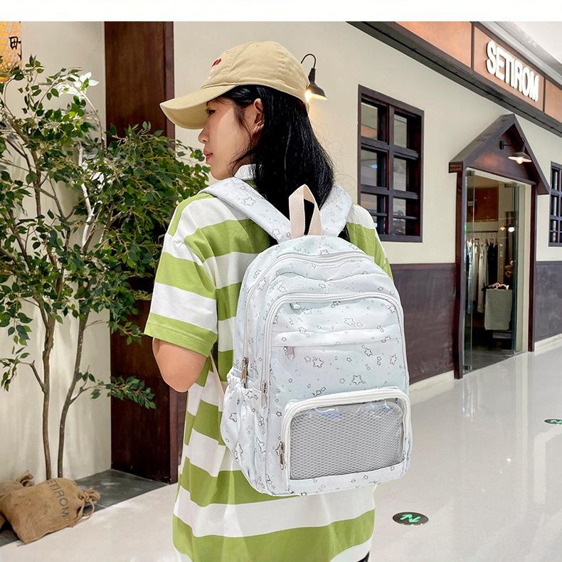 High School College Student Schoolbag Japanese Pain Bag Transparent Millet Bag Student Class Mailman Bag Versatile Leisure Bag