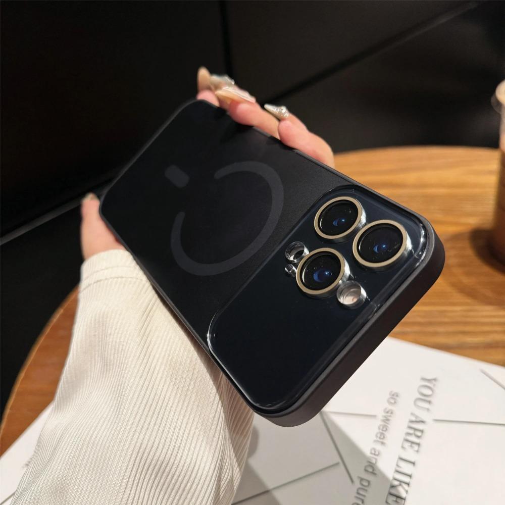 Роскошный матовый стеклянный протектор камеры для телефона чехол для IPhone 17 Pro Max 17Air 16 15 14 13 12 с магнитной беспроводной зарядкой
