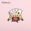 Lucky Spades Plum Block Playing Card Enamel Pins Funny Poker Chess Card Board Game Brooch Clothes Lapel Backpack Badge Jewelry