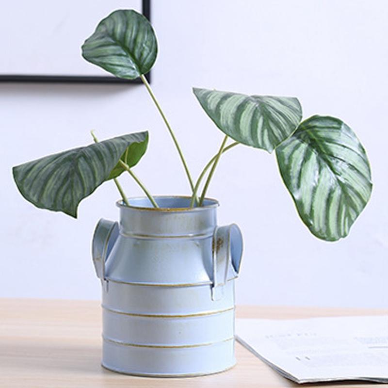Металлическая винтажная потертая ваза для цветов жестяной кувшин растения украшение сад свадьба дом железный цветочный горшок