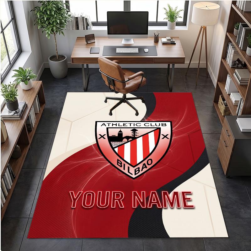 Crystal Velvet Rug Athletic Bilbao FC Print Custom Name Text Floor Mat Home Decor