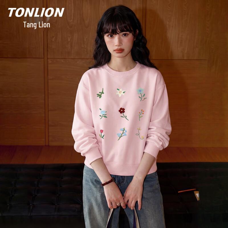 Женский свитшот TonLion с круглым вырезом и цветочным принтом