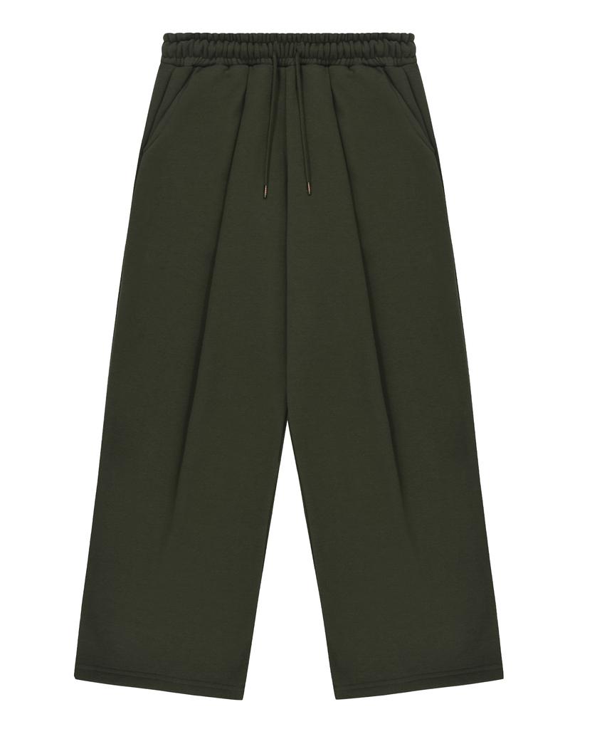 S'EST One-Pleat Wide Training Sweatpants - Khaki