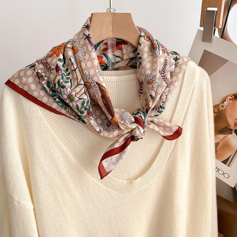 Fashion Hair Scarf for Women Lightweight Silk Feeling Head Scarves Square