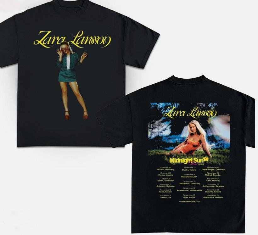 Футболка Zara Larsson Midnight Sun Tour Dates 2025 Унисекс футболка Zara Larsson