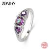 925 Sterling Silver Heart Zircon Ring for Women Fashion Jewelry Accessories Gift