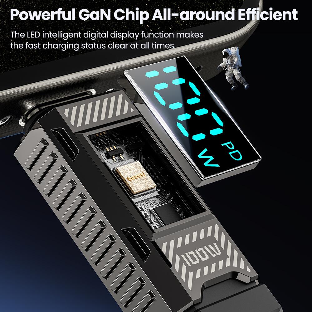Toocki PD 100W USB-C to USB-C Cable, Digital Display, Zinc Alloy, Fast Charging for iPhone 15 16 Huawei