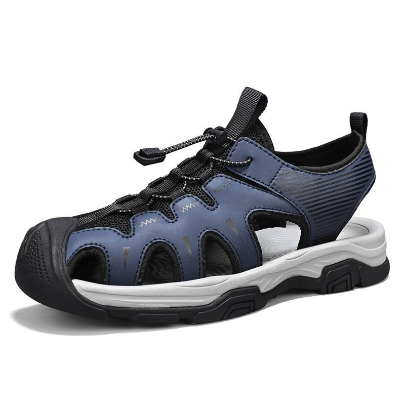 Мода 2025 Сандалии мужские из натуральной кожи Высококачественные Удобные Уличные Нескользящие Пляжные туфли Кроссовки Горячая распродажа Мужская обувь для ходьбы и путешествий