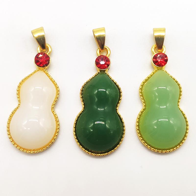 Позолоченное нефритовое ожерелье с подвеской Pixiu & Guanyin Buddha