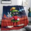 1PC Marvin the Martian Print Flannel Blanket, High quality Comfortable for All Seasons, Home Decor, Warmth and Comfort, Perfect for Christmas Gifts