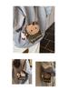 Korean Leopard Print Suede Mini Crossbody Bag - Cute Cat Flap Shoulder Bag for Women