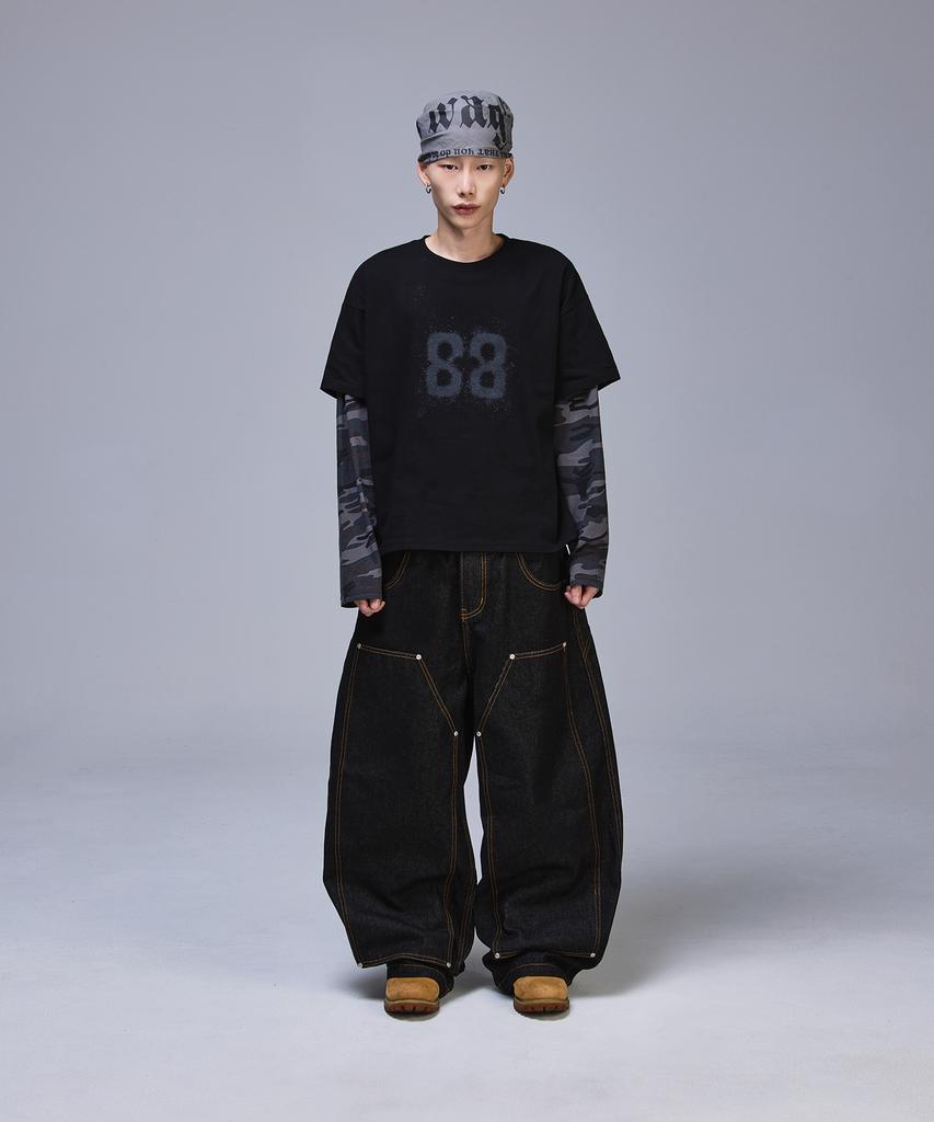 SCALLYWAG 88 Crop Layered Long Sleeve [Camo]