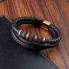Luxury Punk Braid Rope Bracelet For Men Stainless Steel Magnetic Buckle Genuine Leather Bracelets & Bangles Male Female Jewelry