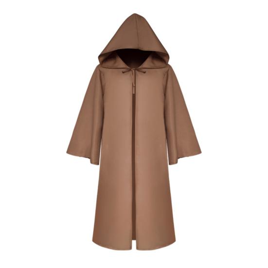 Взрослый Детский Однотонный Плащ Ведьмы Вампира с Капюшоном Хэллоуин Маскарадный Плащ