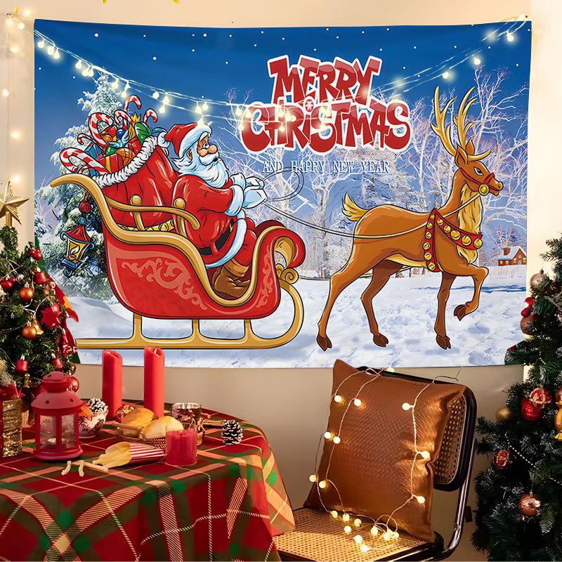 European Christmas Festival Hanging Cloth - Fresh Party Background Decor