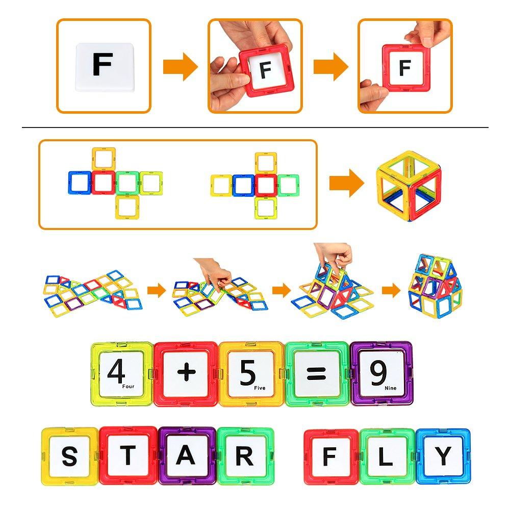 HannaBlock Магнитный конструктор Магнитные развивающие игрушки для мальчиков и строительные блоки 122 детали Блоки, Игрушки, Дети, Девочки,