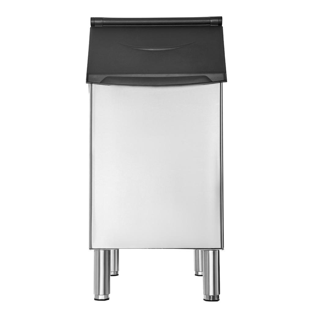Commercial Ice Maker Storage Bin, 136 KG Capacity Ice-Bin, Stainless Steel Commercial Ice Storage Bin with Adjustable Anti-slip Rubber Feet, Suitable