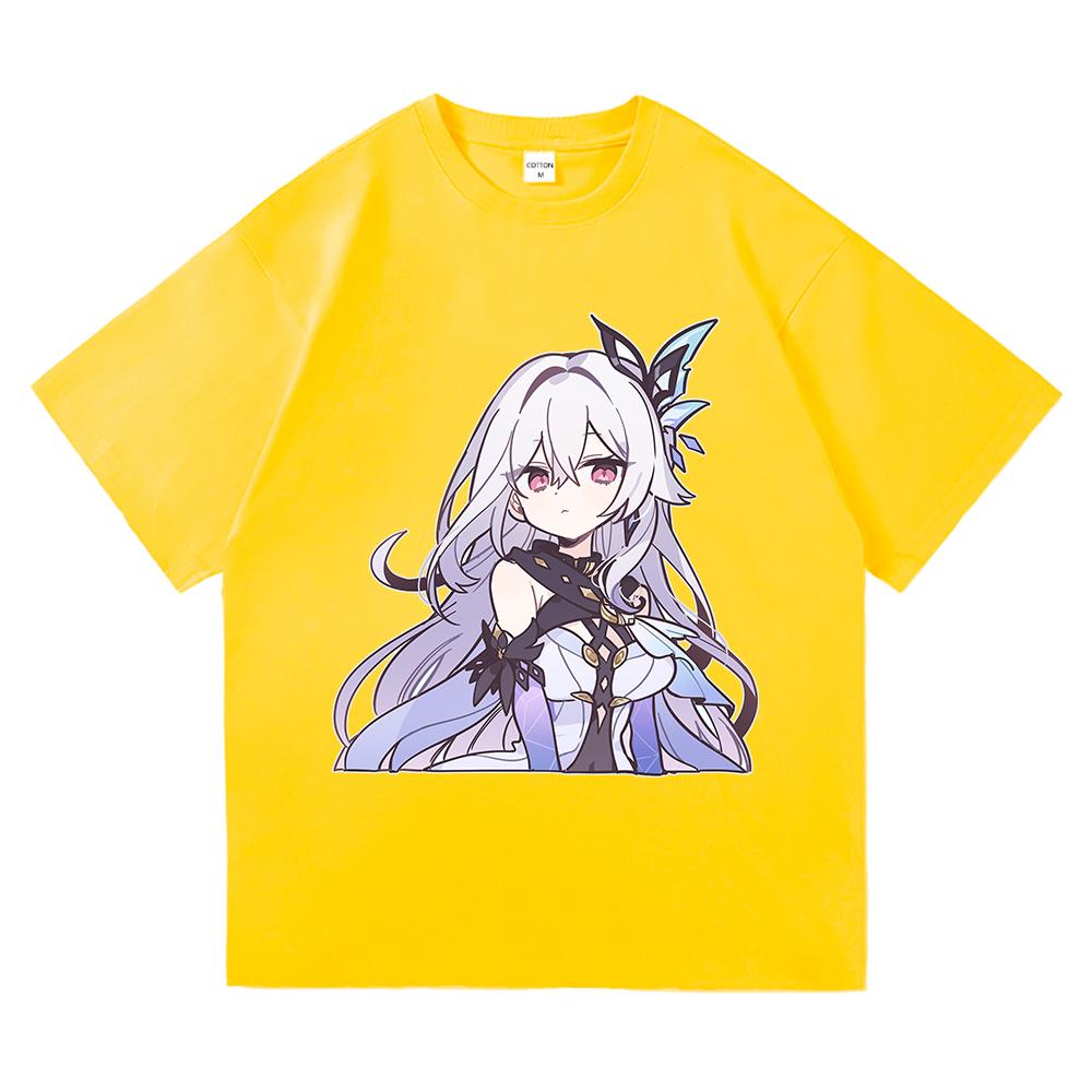 Футболка Genshin Impact Skirk Горячая Мода Мужская/Женская Эстетичная Смешная Милая Графическая Футболка Высокого Качества Повседневные Хлопковые Футболки