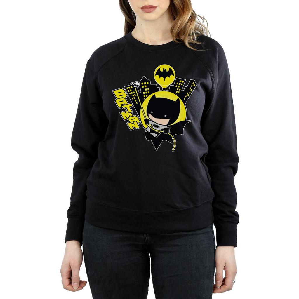 DC Comics Womens/Ladies Chibi Batman Swinging Sweatshirt
