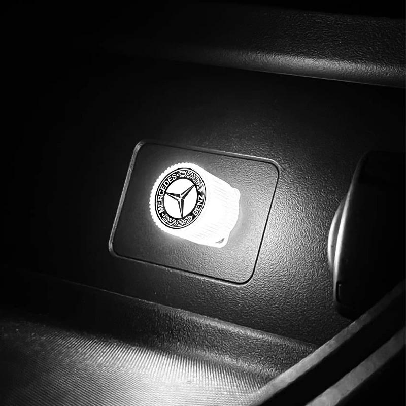 AABIH1 Car Emblem USB Atmosphere Light Portable Car Mini LED Lamp Caps Stickers For Mercedes-Benz C320 CL55 CL600 CL65 C240 C280 C320