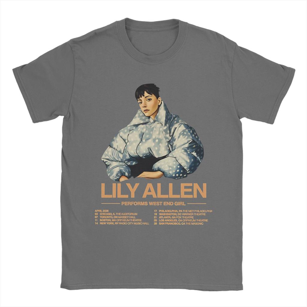 Hipster Lily Allen West End Girl Tour 2026 TShirts for Unisex Round Neck Pure T Shirts Short Sleeve Tee Shirt Plus Size Clothes