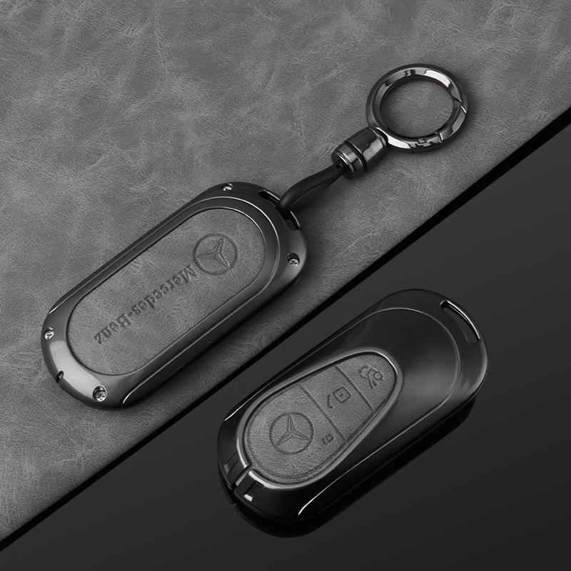 New 2025 Zinc Alloy Leather Car Key Case Cover Bag For Mercedes Benz A C E S G Class W177 W205 W213 X167 W222 CLA GLE GLB GLS AM