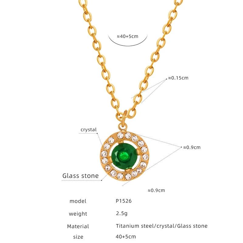 LT-P1521 New Retro Style Light Luxury French Pendant Necklace Titanium Steel 18K Gold/Silver Plated Zircon Heart Shape Jewelry