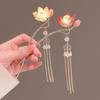 Zinc Zinc Alloy Lantern Hairpin Flower LED Light Hair Fork Exquisite Lotus Tassel Hair Stick  Cheongsam