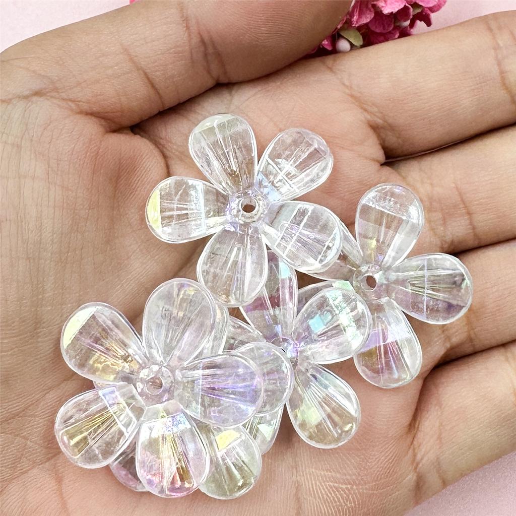 High Quality for Jewelry Making Handcrafted Loose Beads Beading Neclace Bracelet Dazzling Flowers 5Pcs Acrylic DIY Findings