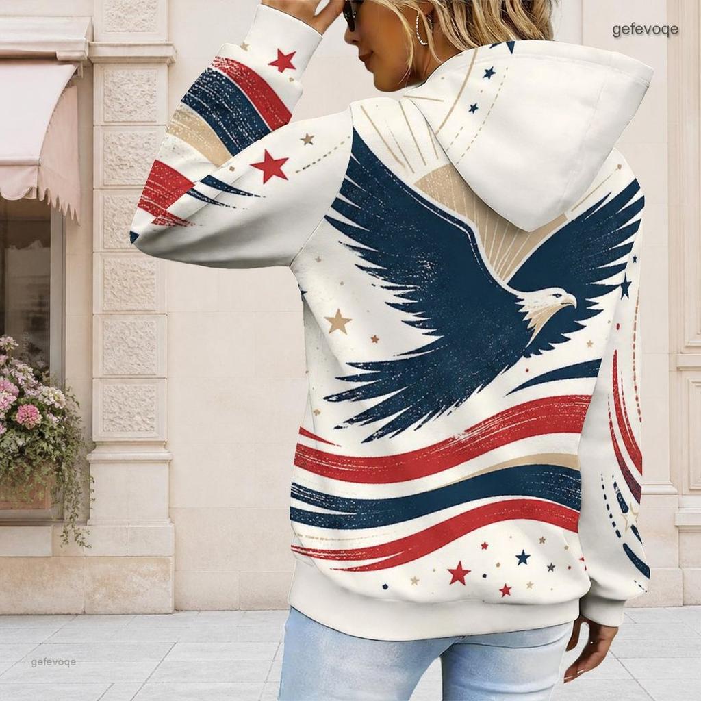 Ladies Plus Size White Drawstring Hooded Sweatshirt Long Sleeve Loose Soft Casual Everyday Top