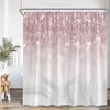 Pink Bathroom Shower Curtain Decorative Fashion Modern Polyester Fabric Bathtub Waterproof Curtain with Hook