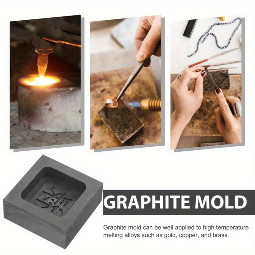 1pcs Casting Graphite Molds DIY Metal Molds Alchemical Waste Melting Tools Profiled Graphite Molds Precious Metal Ingot Slots