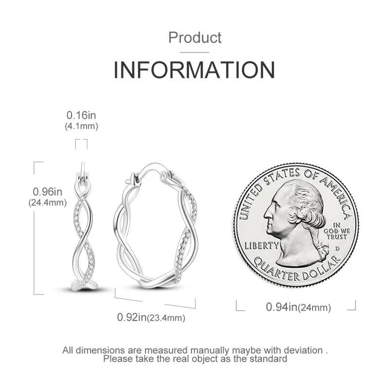Сверкающие цирконовые серьги-кольца из серебра 925 пробы, круглые серьги в форме сердца для женщин, свадебные украшения для помолвки