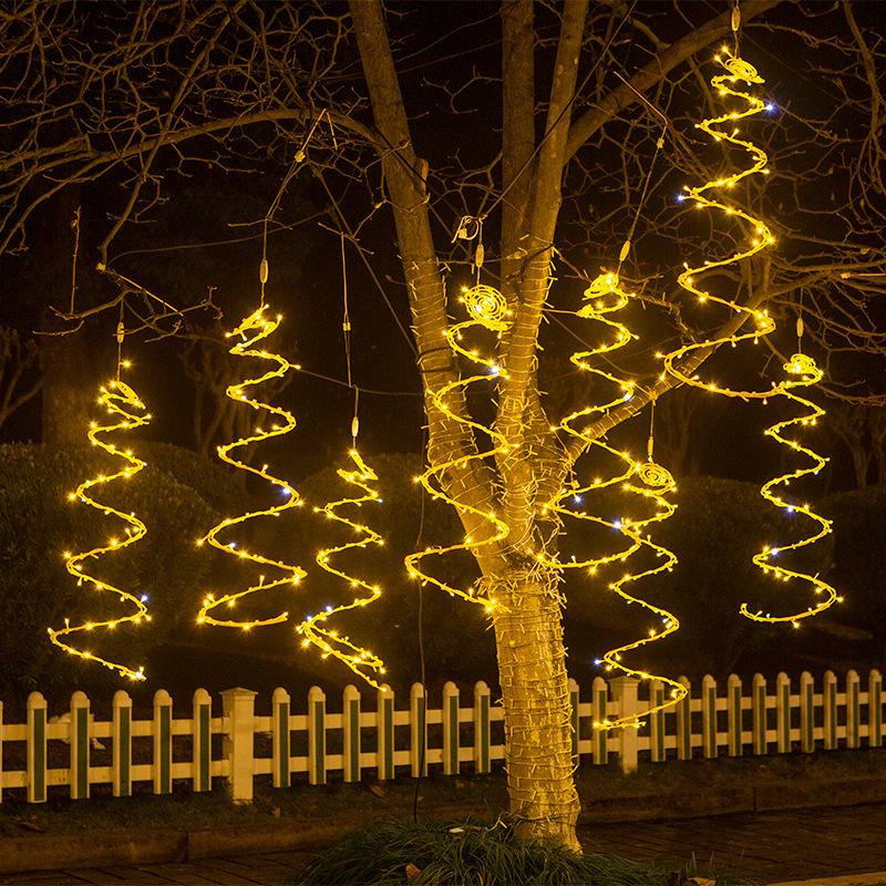 Светодиодные солнечные ротанговые гирлянды для украшения открытого двора и ландшафта