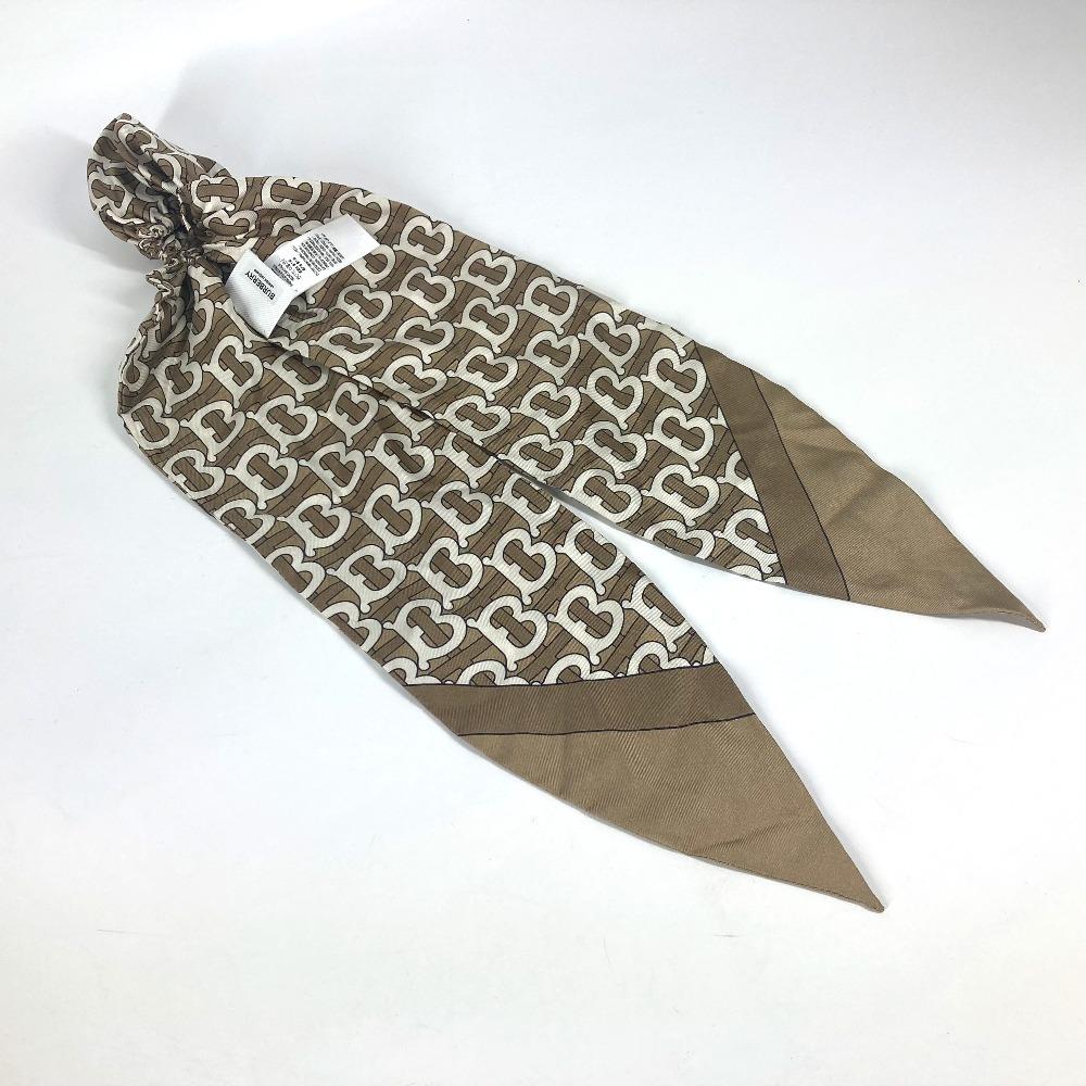 BURBERRY TB logo hair accessories hair rubber Shush silk Beige/White