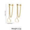 Stainless Steel Heart Drop Earrings for Women Exquisite Long Chain Dangle Earrings Simple Vintage Punk Versatile Jewelry Gifts