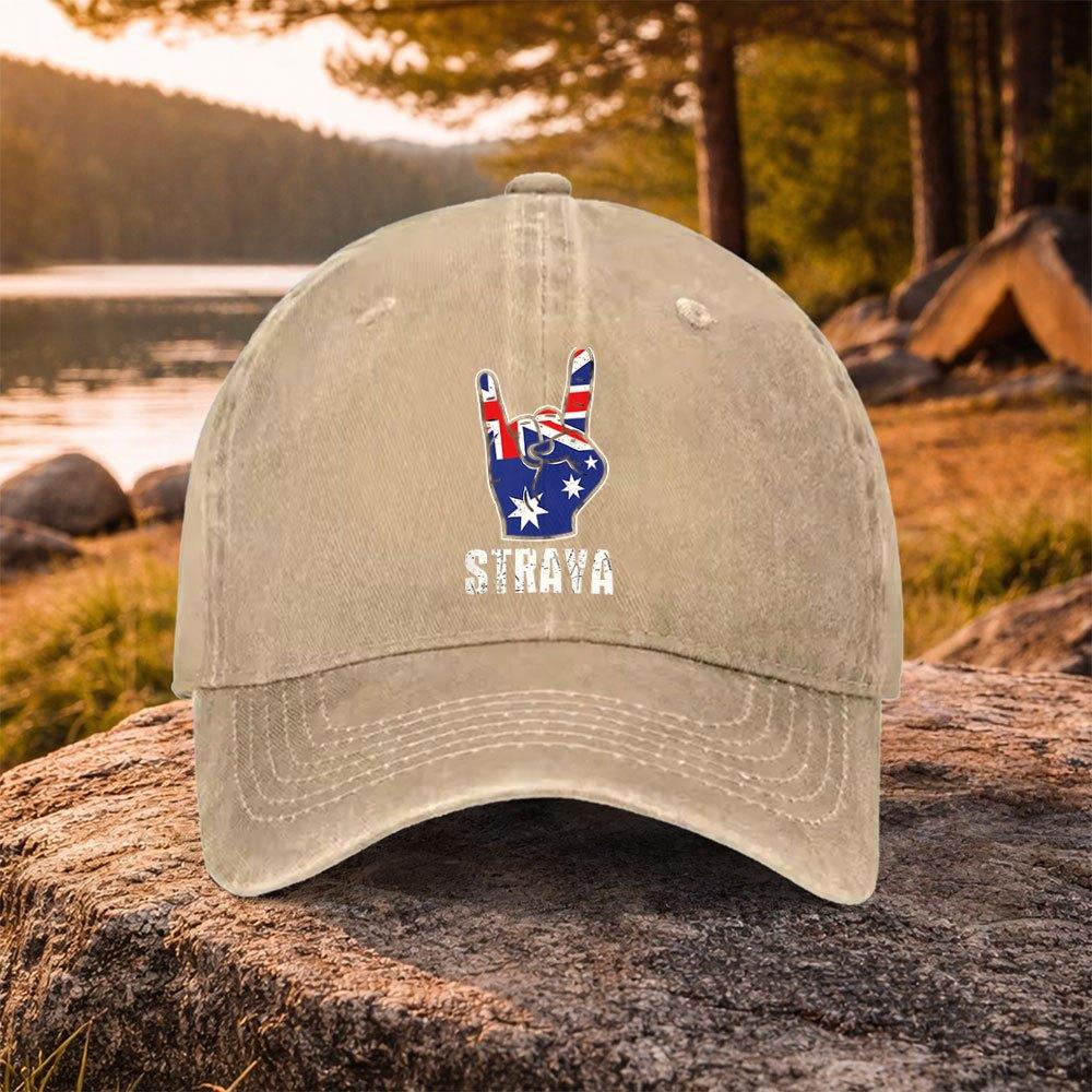 Кепка бейсболка с принтом STRAYA, стираная, повседневная, унисекс, с австралийским жестом рук, для гольфа, активного отдыха, для ежедневного ношения