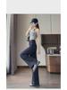 Women's High Waist Wide Leg Jeans - Dark, Narrow Fit, Hip-Covering, Loose, Straight, Small Size for Autumn/Winter 2024