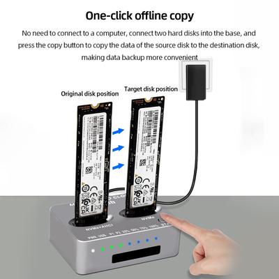 Двухслотовая док-станция M.2 NVME SSD Clone USB3.2 Type C для NVME-накопителей M.2 M.3 NVME PCI-E, внешний корпус для жесткого диска M2 SSD M-Key SSD