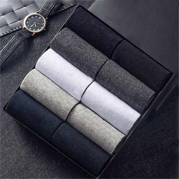 5/10 Pairs of Men's Autumn and Winter Business Casual Cotton Socks Soft and Breathable High-quality Men's Socks