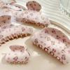 Acetate Material Hair Claw Clip Pink Floral Print Hair Headwear Women Girls