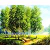 Diy 5d Алмазная картина Пейзаж Стразы Алмазная вышивка Весенние деревья Вышивка крестом Мозаика Узор