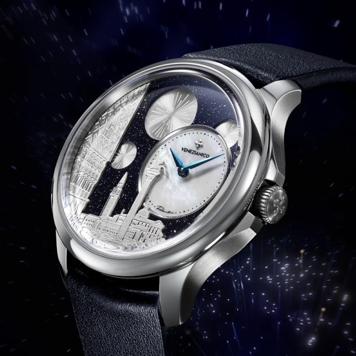 Venezianico Аналоговые часы Venezianico REDENTORE Смещенный от центра циферблат На циферблате использованы авантюриновое стекло и перламутр Bellanotte-1221575