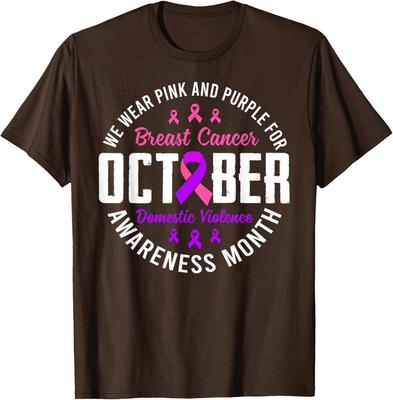 October Breast Cancer And Domestic Violence Ribbon Unisex T-Shirt