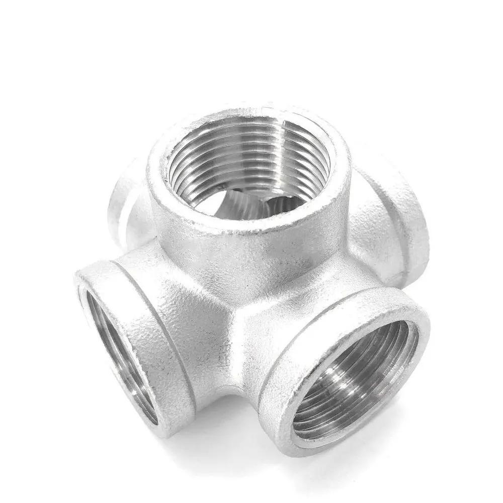 1/4" 3/8" 1/2" 3/4" 1" 1.25" 1.5" 2" BSPT Внутренняя 3 4 5-ходовая Угловой Крестовина 304 Нержавеющая Сталь Трубный Фитинг Соединитель Вода Газ