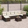 VidaXL 8-Piece Garden Sofa Set with Brown Cushions Poly Rattan 3358907